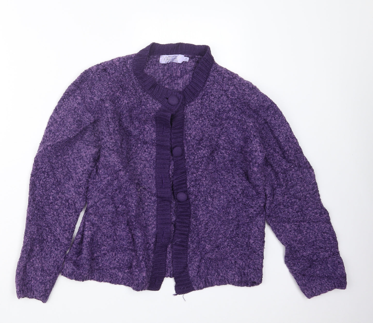 EWM Womens Purple  Knit Cardigan Jumper Size 14