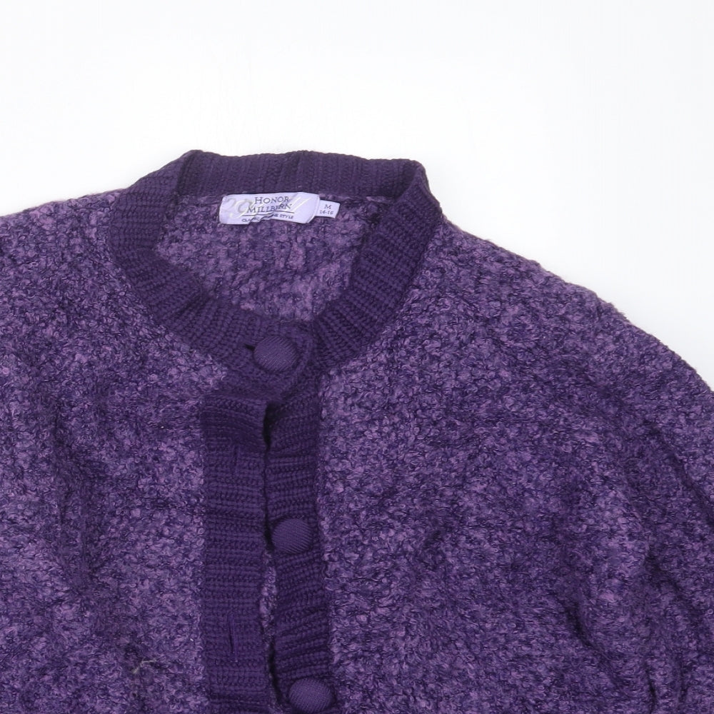 EWM Womens Purple  Knit Cardigan Jumper Size 14