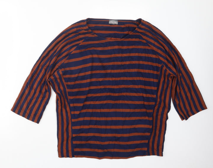 Phase Eight Womens Blue Striped  Pullover Jumper Size 16