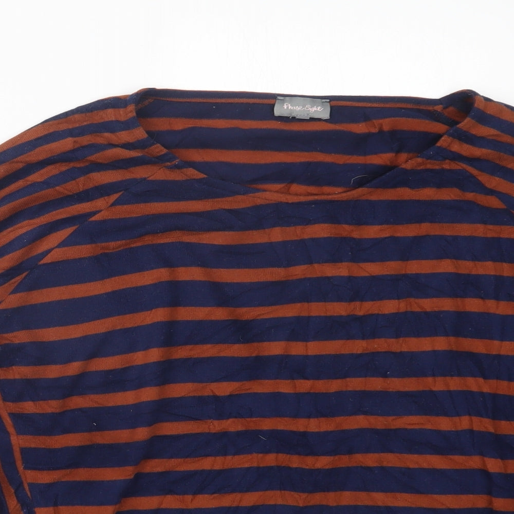 Phase Eight Womens Blue Striped  Pullover Jumper Size 16