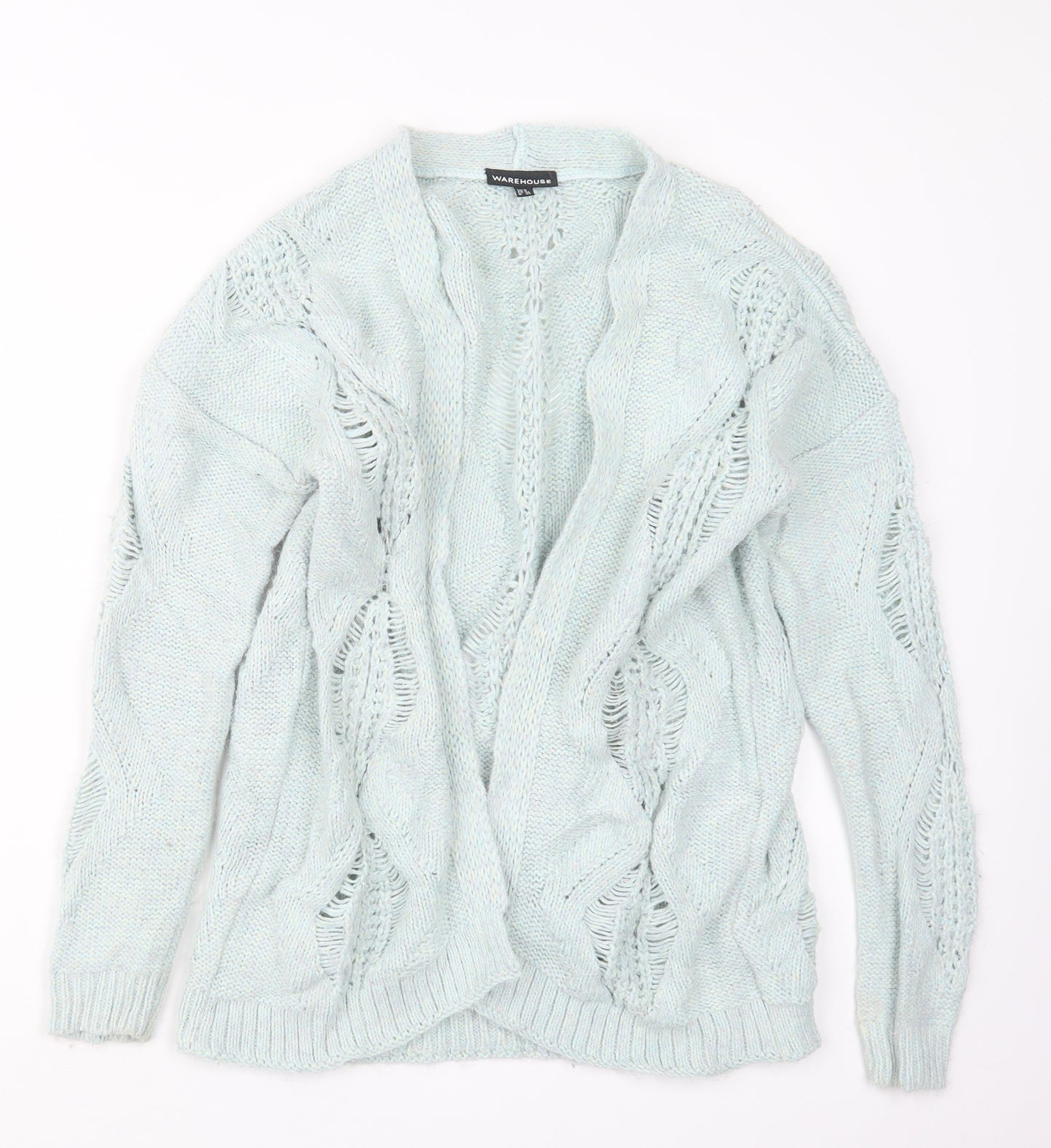 Warehouse Womens Blue  Knit Cardigan Jumper Size 8