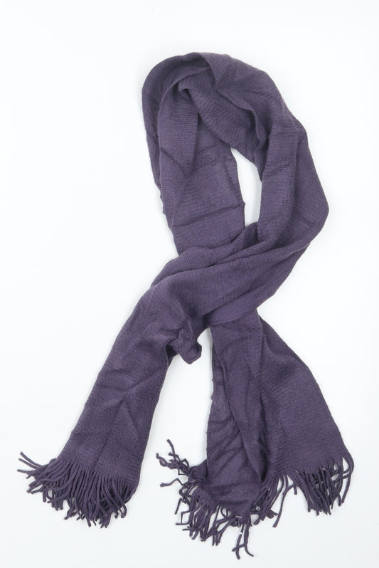 Front view of Preworn women’s purple knit scarf