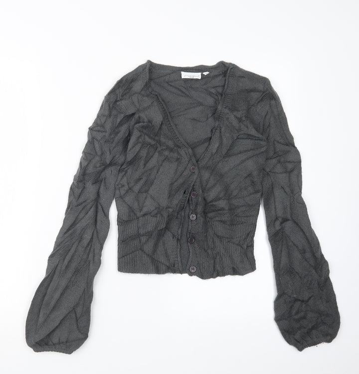New Look Womens Grey  Knit Cardigan Jumper Size 6