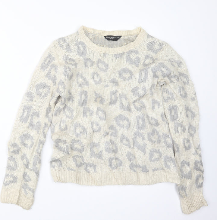 Dorothy Perkins Womens White  Knit Pullover Jumper Size 10
