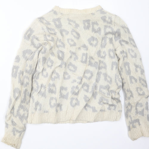 Dorothy Perkins Womens White  Knit Pullover Jumper Size 10
