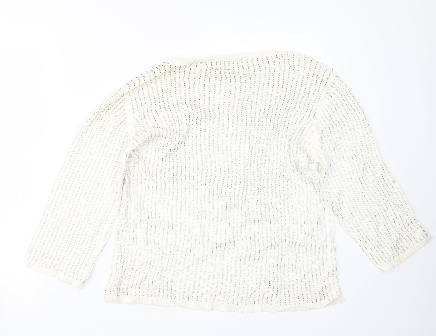 SAMARKAND Womens White  Knit Pullover Jumper Size M