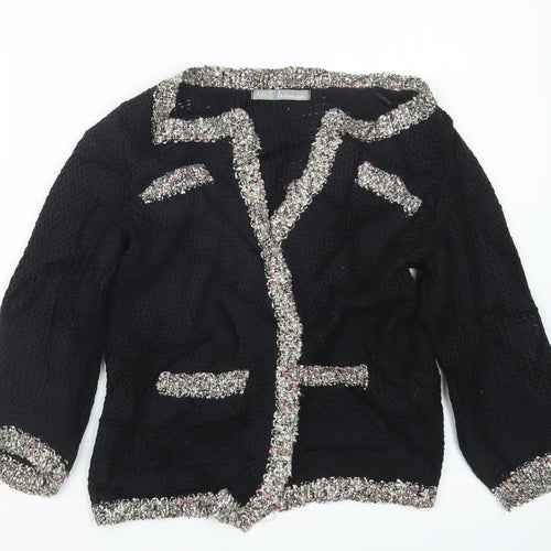 Marks and Spencer Womens Black  Knit Cardigan Jumper Size 8