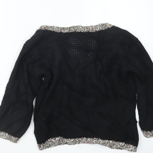 Marks and Spencer Womens Black  Knit Cardigan Jumper Size 8