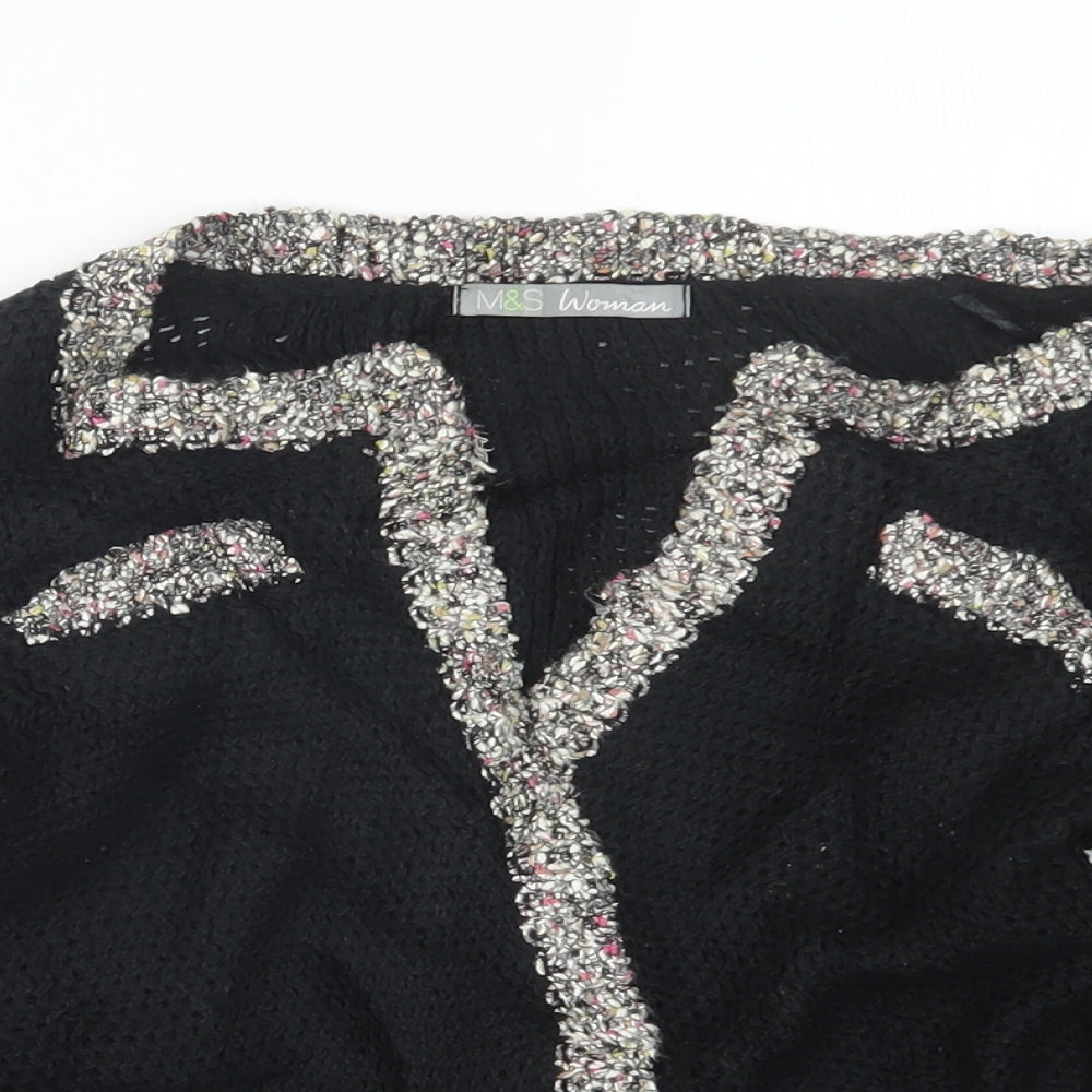 Marks and Spencer Womens Black  Knit Cardigan Jumper Size 8