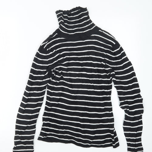 George Girls Black Striped  Pullover Jumper Size 11-12 Years