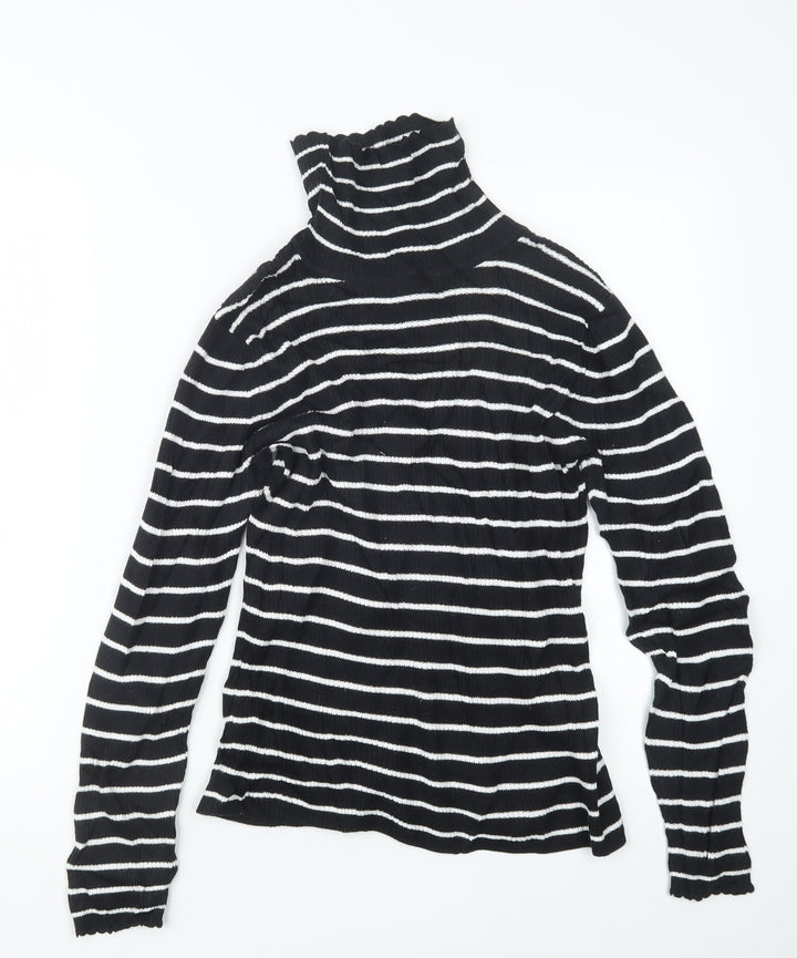 George Girls Black Striped Pullover Jumper Size 11-12 Years