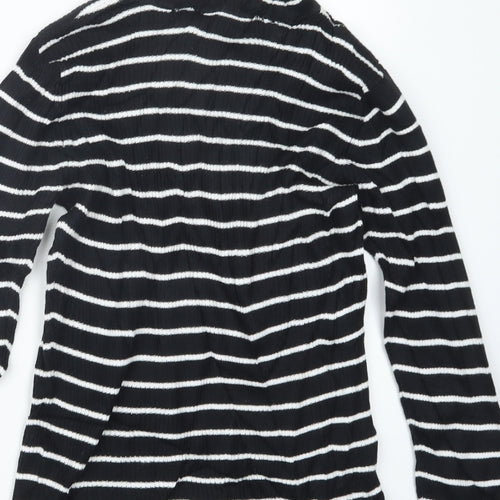 George Girls Black Striped  Pullover Jumper Size 11-12 Years