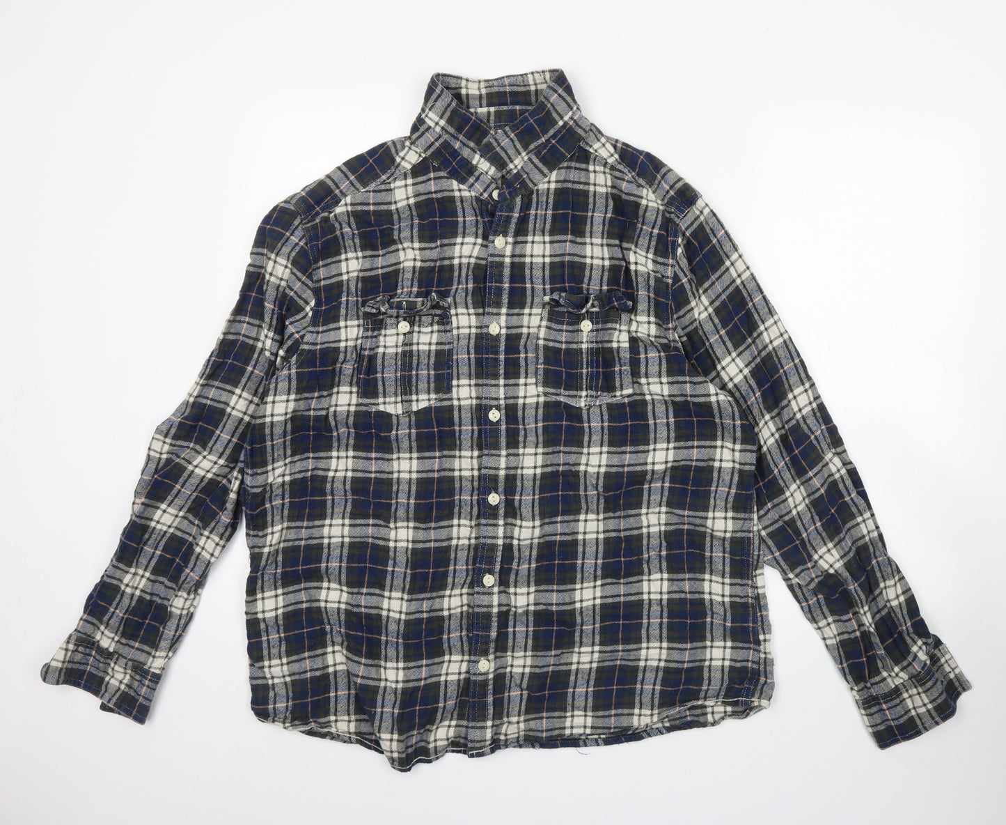 Peacocks Mens Blue Check   Button-Up Size 2XL