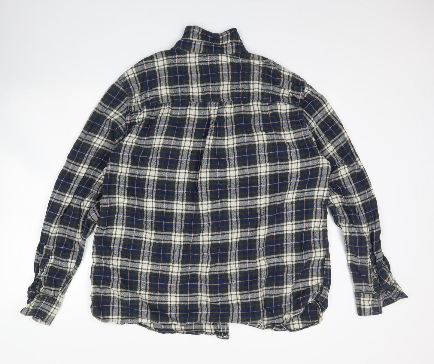 Peacocks Mens Blue Check   Button-Up Size 2XL