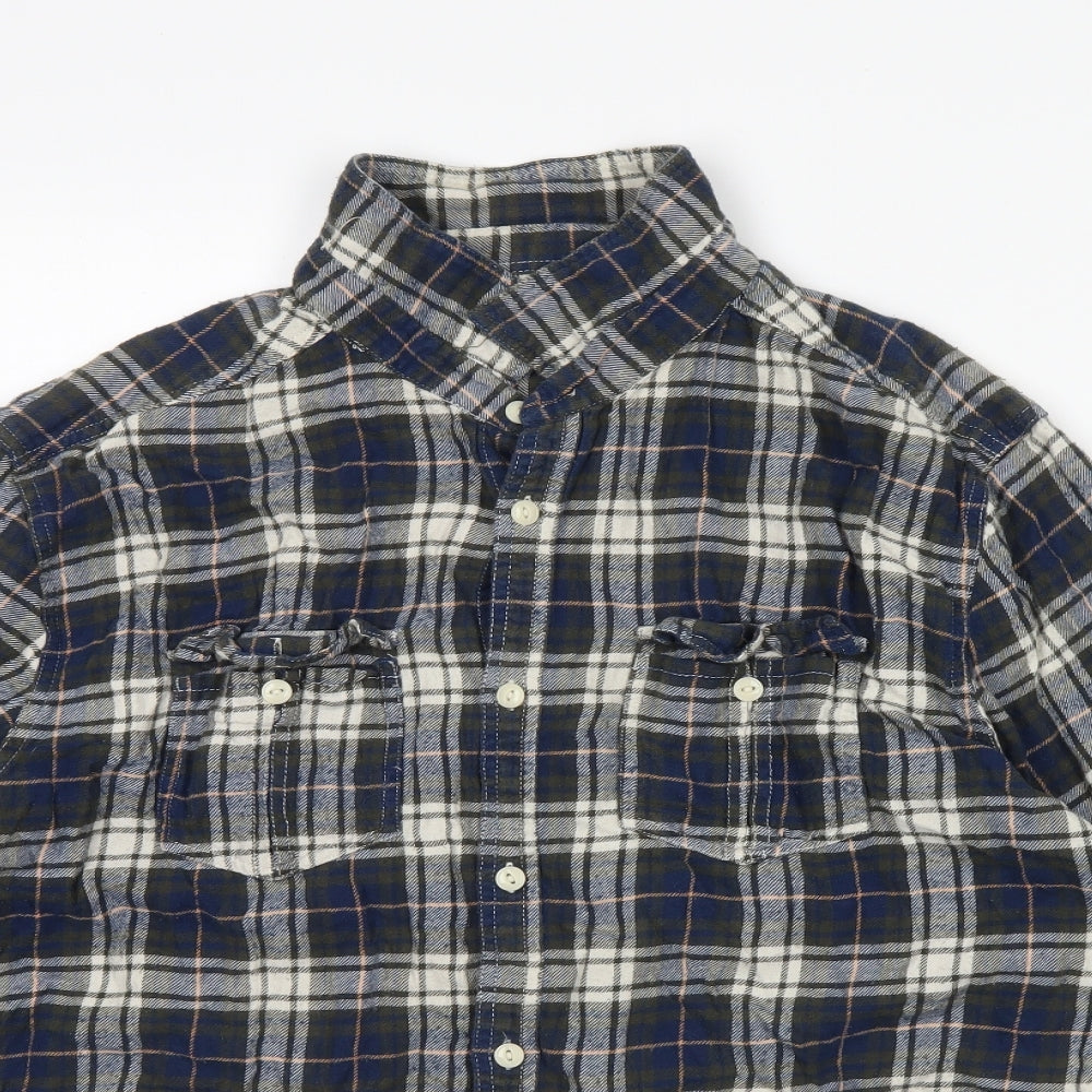 Peacocks Mens Blue Check   Button-Up Size 2XL