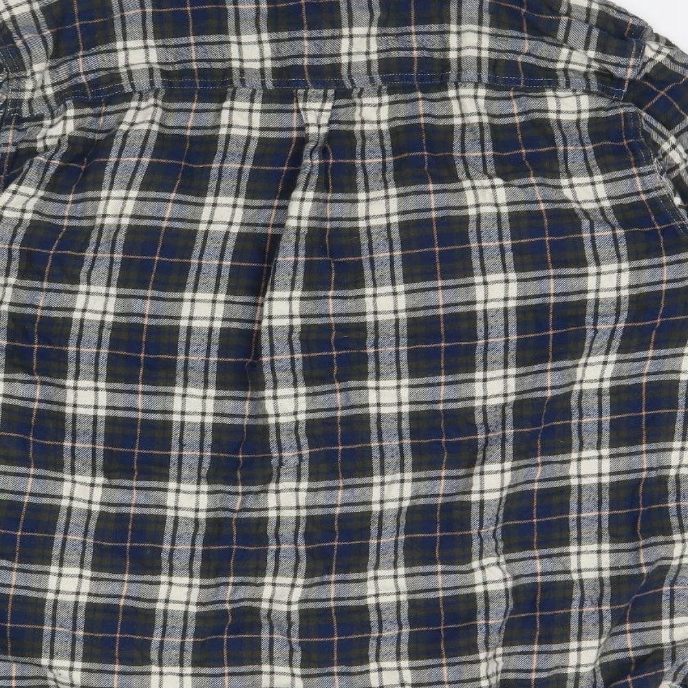Peacocks Mens Blue Check   Button-Up Size 2XL