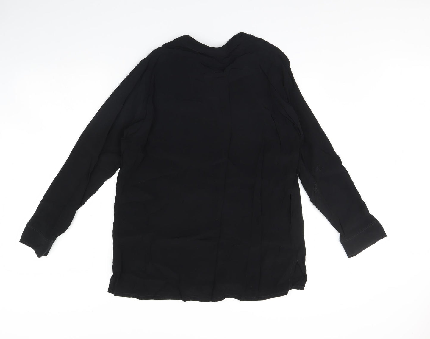 M&s Womens Black   Basic Button-Up Size 16