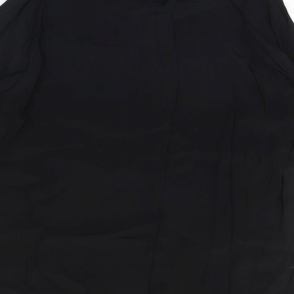 M&s Womens Black   Basic Button-Up Size 16