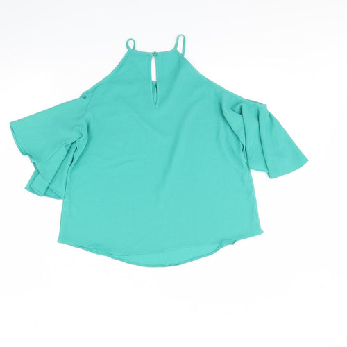 Papaya Womens Green   Cropped Blouse Size 10