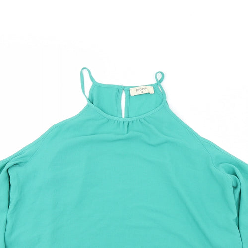 Papaya Womens Green   Cropped Blouse Size 10