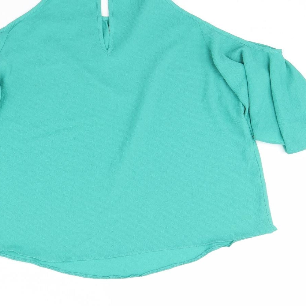 Papaya Womens Green   Cropped Blouse Size 10