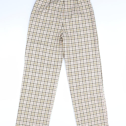 Primark Womens Brown Plaid  Trousers  Size 10 L31 in