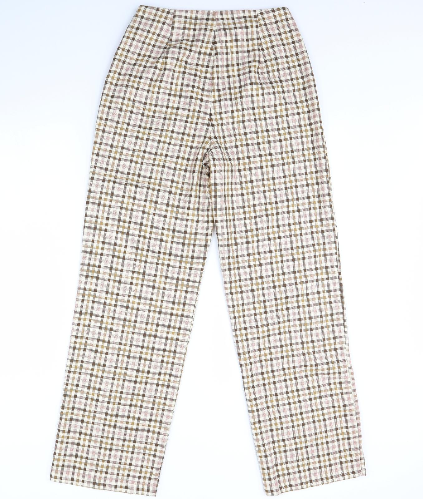 Primark Womens Brown Plaid  Trousers  Size 10 L31 in