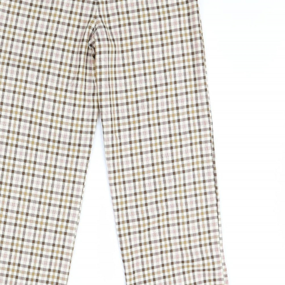 Primark Womens Brown Plaid  Trousers  Size 10 L31 in