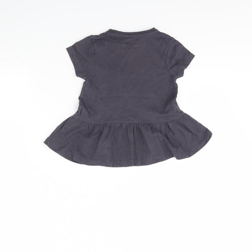 George Girls Grey   Basic T-Shirt Size 3 Years  - Unicorn