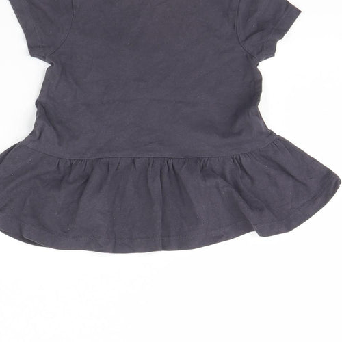 George Girls Grey   Basic T-Shirt Size 3 Years  - Unicorn