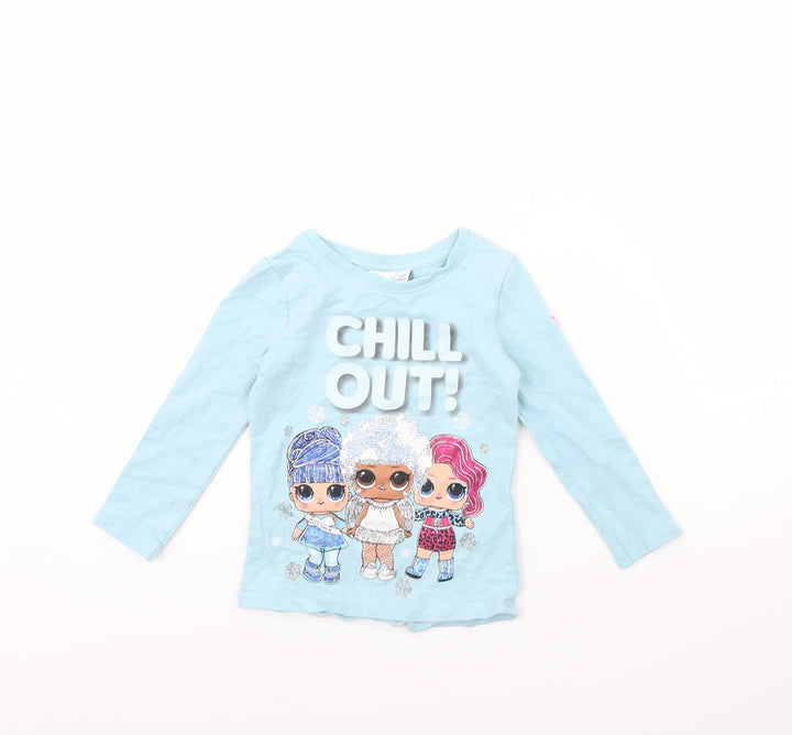 LOL Girls Blue Basic T-Shirt Size 3 Years - LOL Dolls