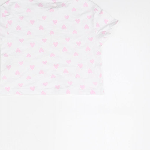 Lily& Dan Girls White Polka Dot  Cropped T-Shirt Size 3 Years