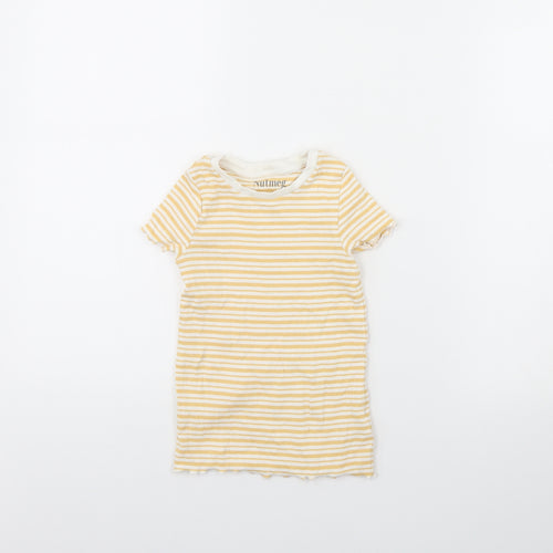 Nutmeg Girls Yellow Striped  T-Shirt Dress  Size 4 Years