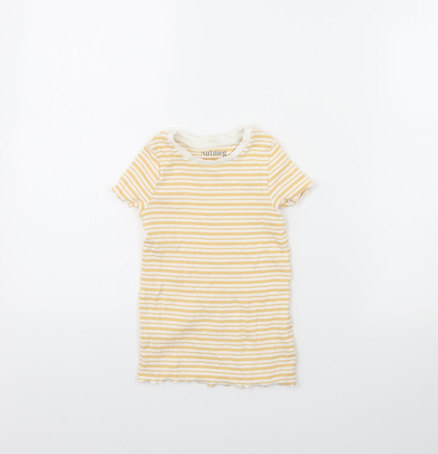 Nutmeg Girls Yellow Striped  T-Shirt Dress  Size 4 Years