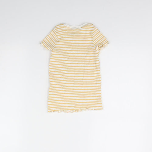 Nutmeg Girls Yellow Striped  T-Shirt Dress  Size 4 Years