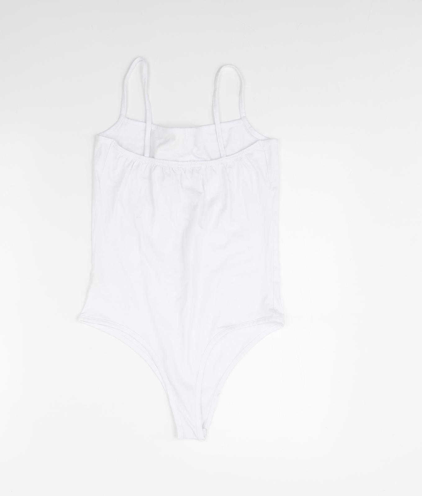 PRETTYLITTLETHING Womens White   Bodysuit One-Piece Size 16