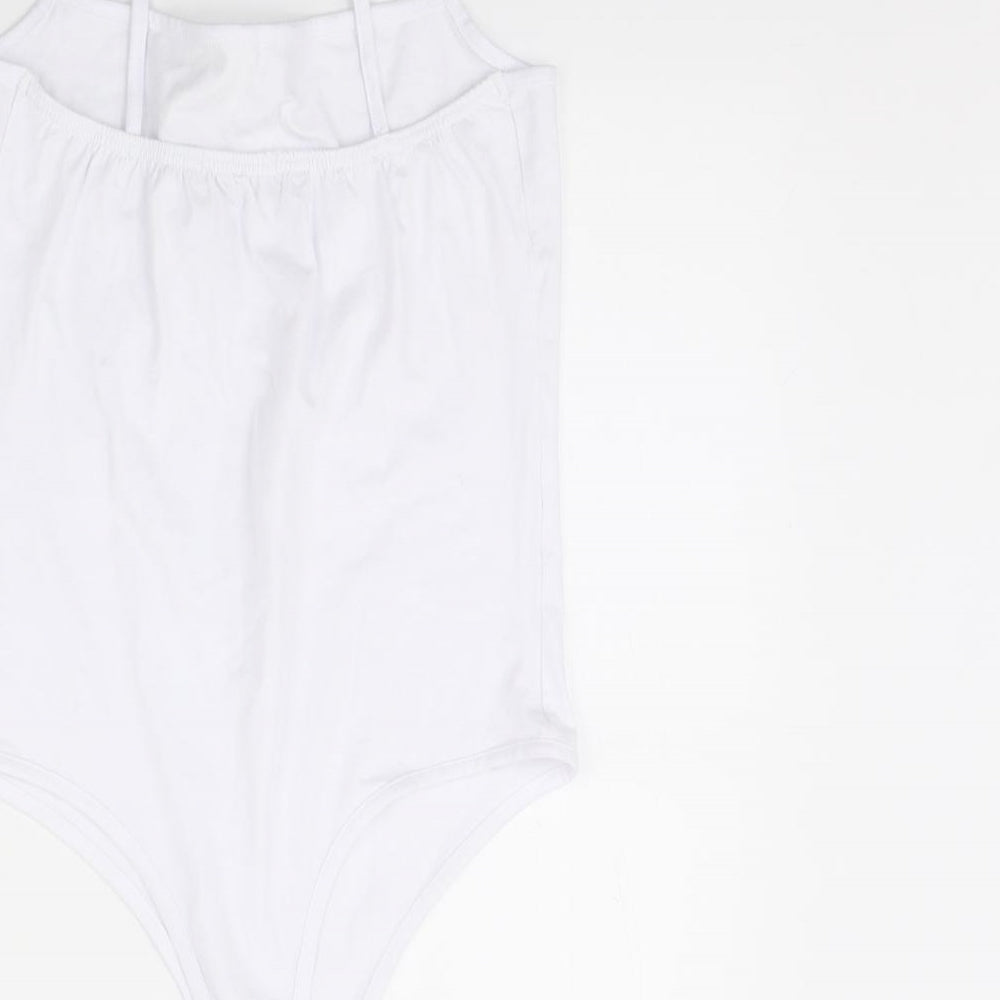 PRETTYLITTLETHING Womens White   Bodysuit One-Piece Size 16