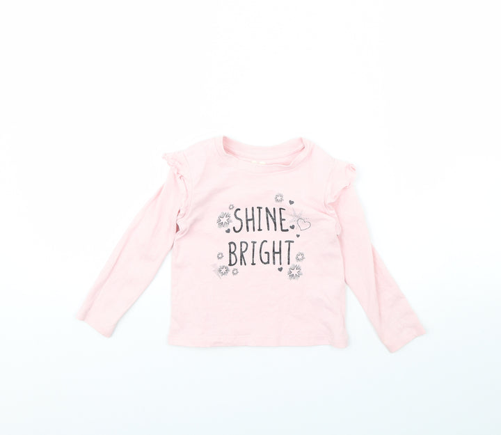 Very Girls Pink Basic T-Shirt Size 2 Years - Shine Bright