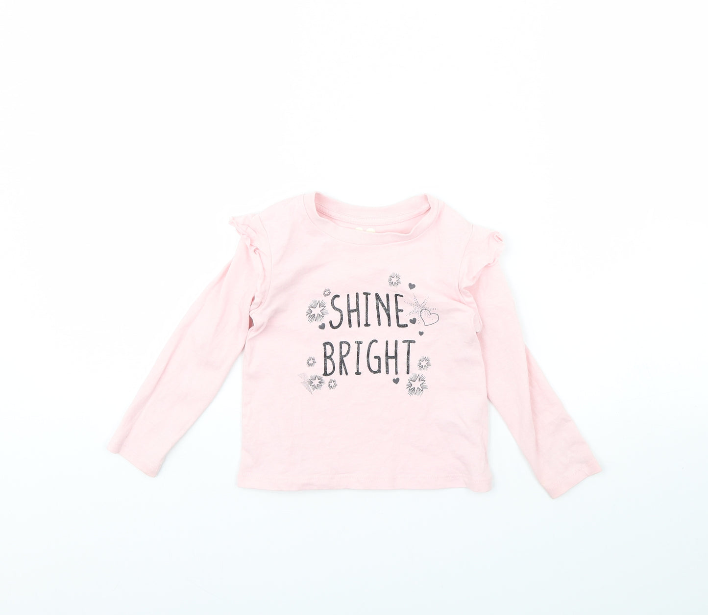 Very Girls Pink   Basic T-Shirt Size 2 Years  - Shine Bright