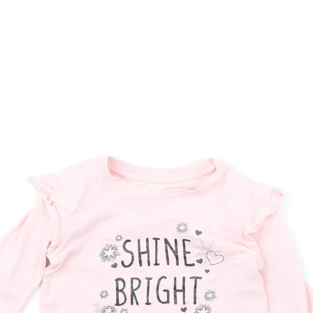 Very Girls Pink   Basic T-Shirt Size 2 Years  - Shine Bright