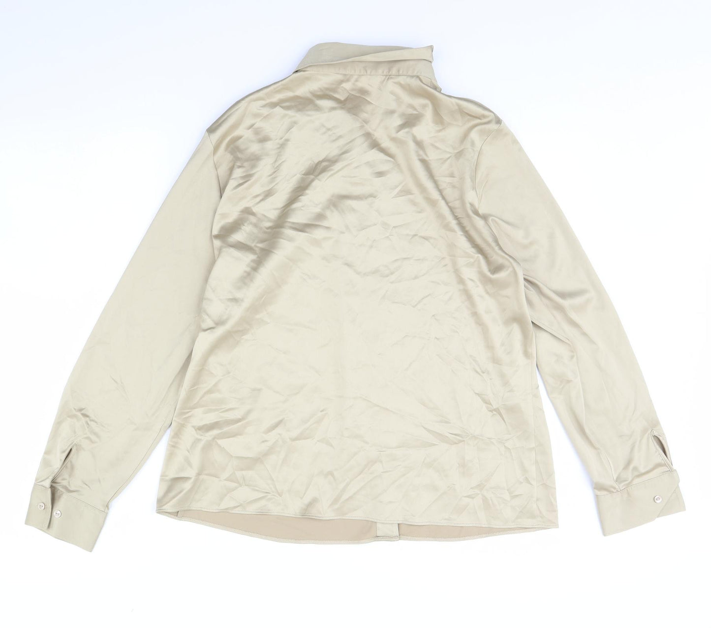 M&s Womens Gold   Basic Button-Up Size 16