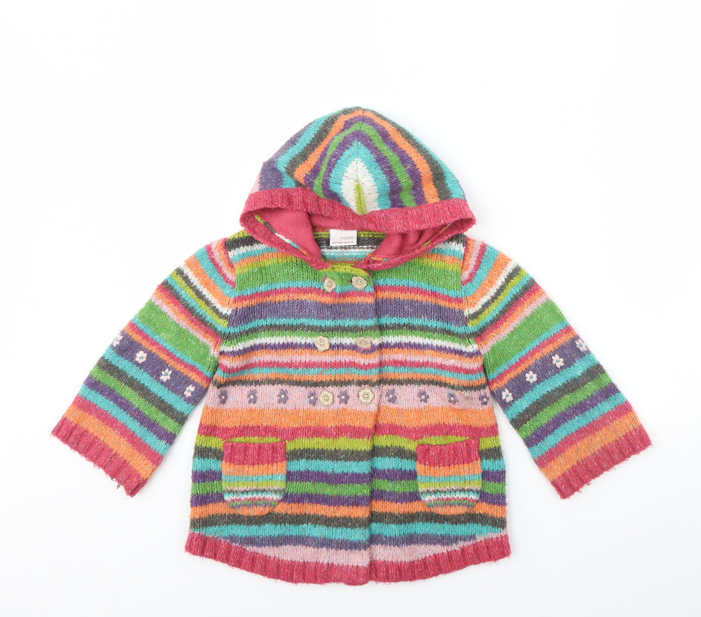 NEXT Girls Multicoloured Striped  Jacket  Size 2 Years