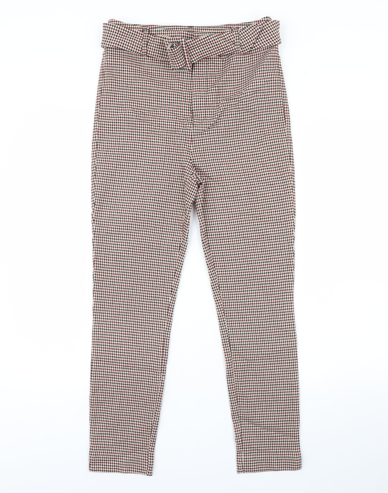 Stradivarius Womens Red Plaid  Capri Leggings Size 14 L30 in