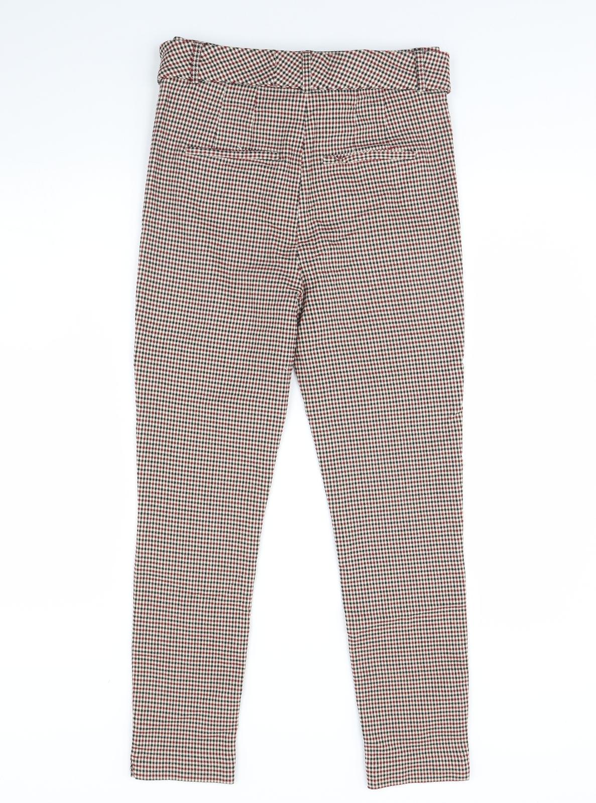 Stradivarius Womens Red Plaid  Capri Leggings Size 14 L30 in