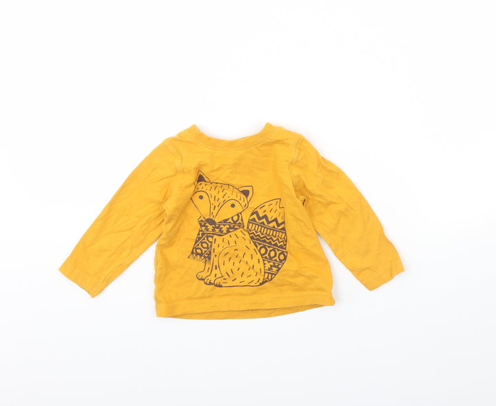 Mothercare Girls Yellow Basic T-Shirt Size 6-9 Months