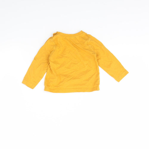 Mothercare Girls Yellow   Basic T-Shirt Size 6-9 Months