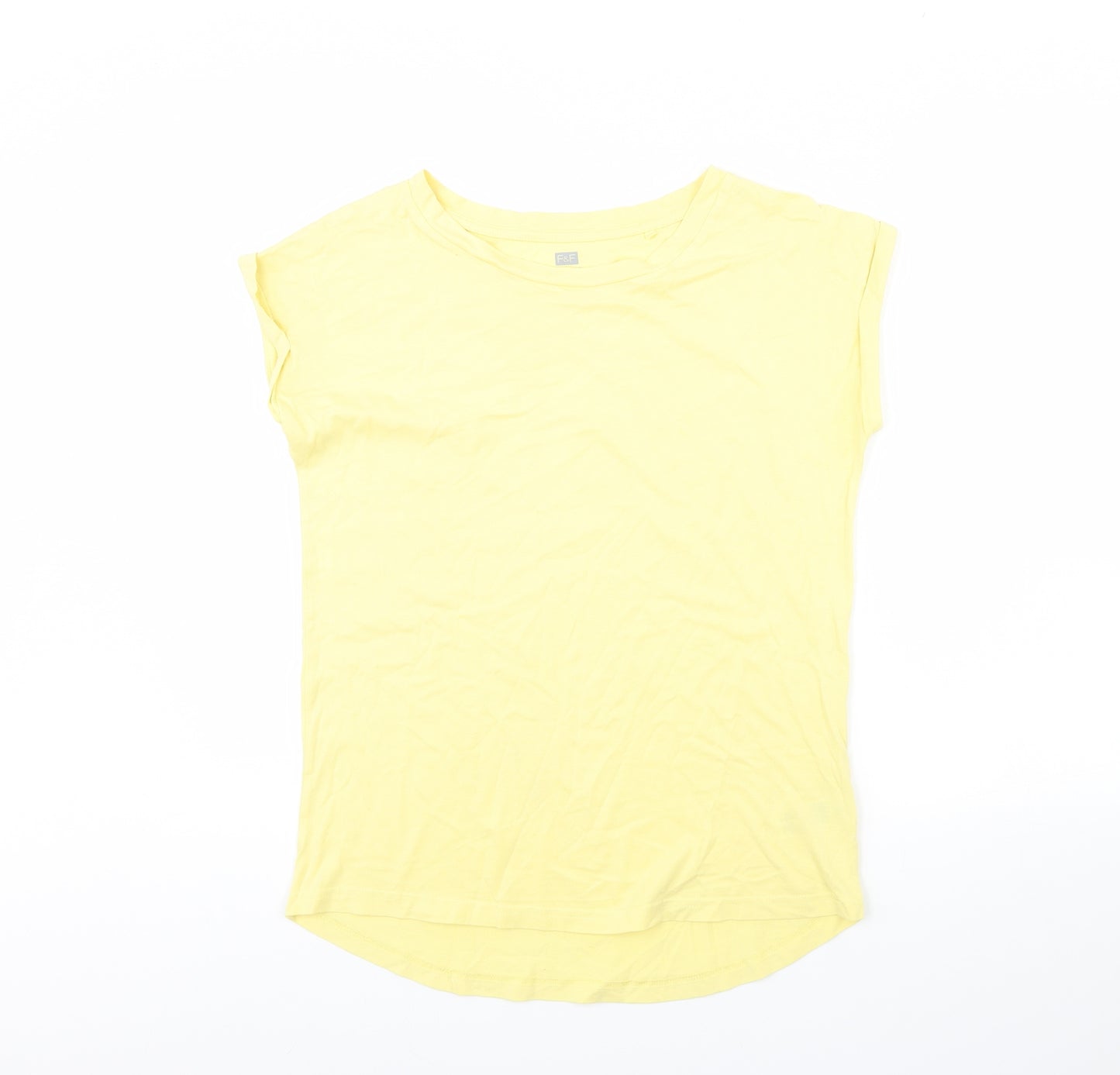 F&F Womens Yellow   Basic T-Shirt Size 8