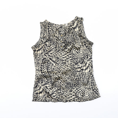 Preworn Womens Beige Geometric  Basic Tank Size 12