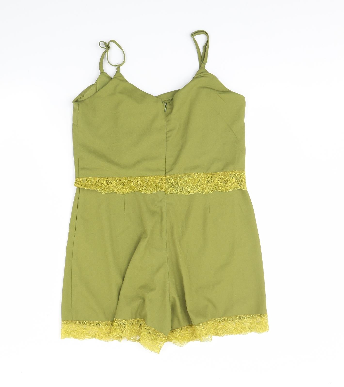 Boohoo Womens Green   Playsuit One-Piece Size 12