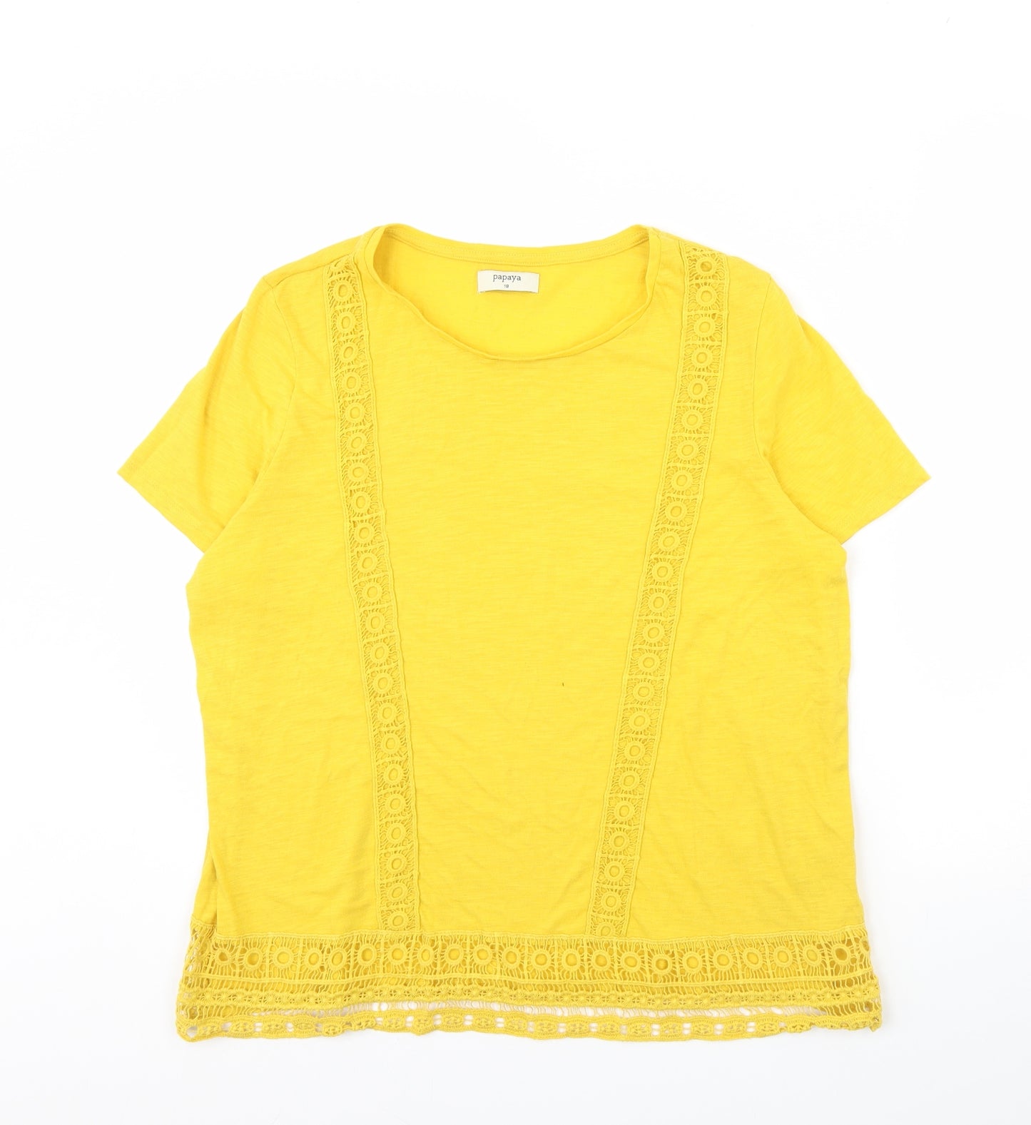 Papaya Womens Yellow   Basic T-Shirt Size 18